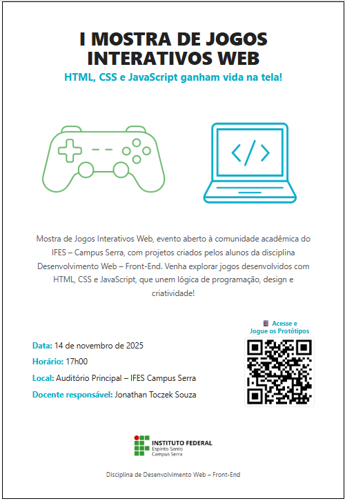 Imagem de evento da disciplina Prog. Web II